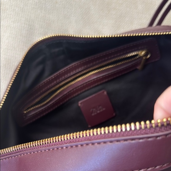 Zara Crescent Half Moon Burgundy Hobo Bag - Picture 9 of 10